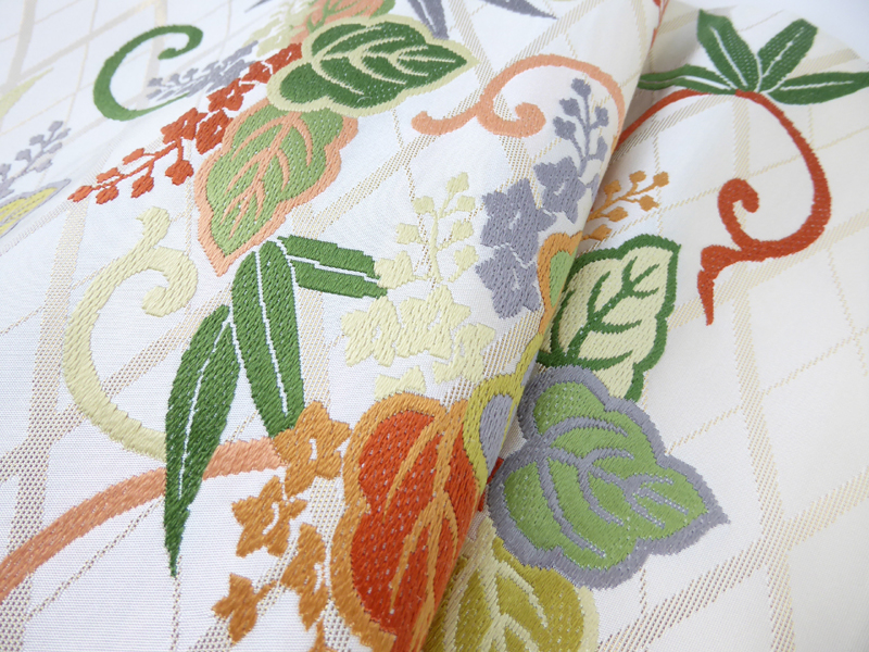 きました みかみか様専用 川島織物の唐織の名古屋帯 深緑地に若松紋様