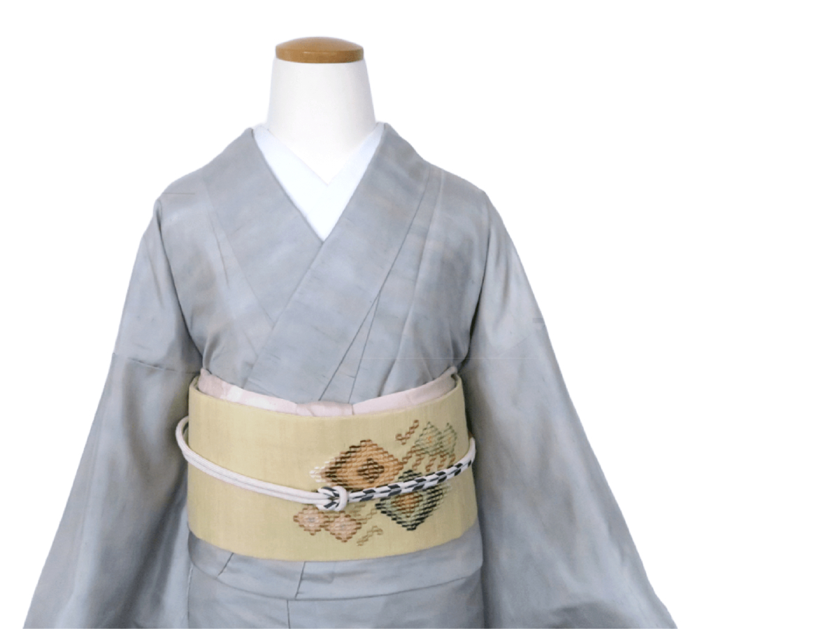 グレーぼかし無地 牛首紬 | たまるや七草着物店